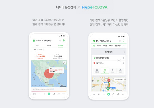 음성검색 하이퍼클로바 적용 예시. 네이버 제공